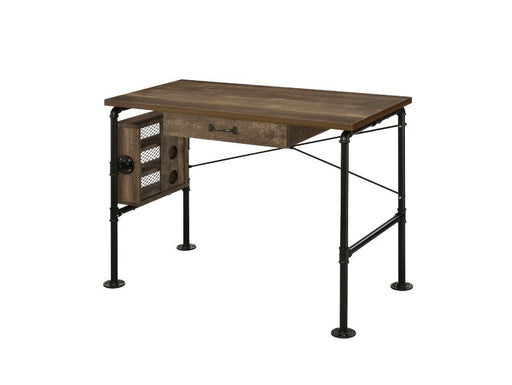 Endang - Writing Desk - Weathered Oak & Black Finish Unique Piece Furniture