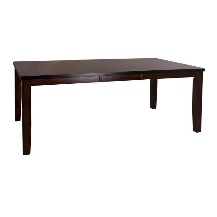 Cherry Finish Transitional 1 Piece Dining Table With Extension Leaf Mango Veneer Wood Dining Furniture