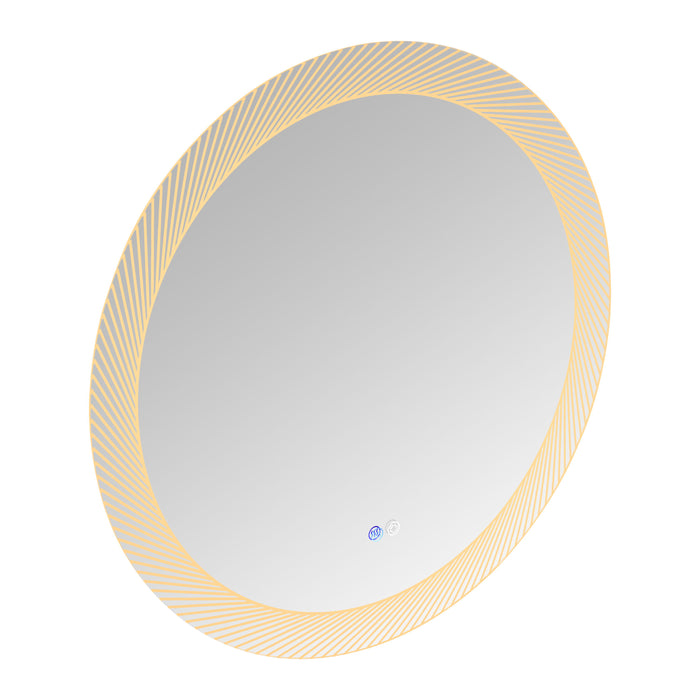 30" LED Mirror, Wall-Mounted Vanity Mirrors, Bathroom Anti-Fog Mirror, Dimmable Bathroom Mirror