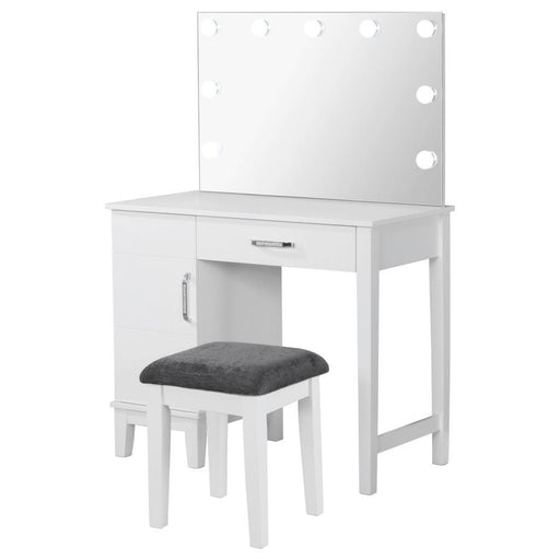 Elijah - Vanity Set With Led Lights - White And Dark Gray Unique Piece Furniture