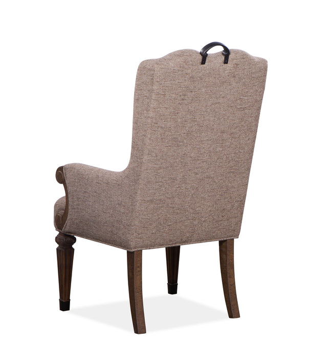 Durango - Wood Upholstered Host Arm Chair (Set of 2) - Willadeene Brown