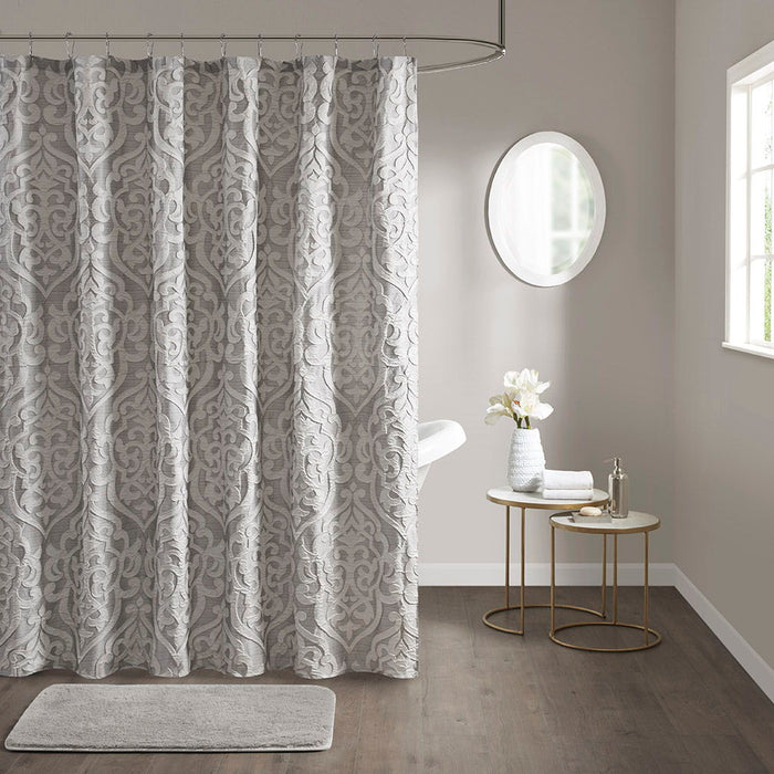 Jacquard Shower Curtain - Silver