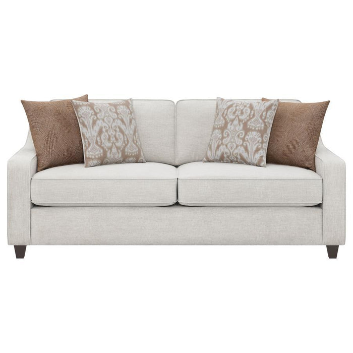 Christine - Upholstered Cushion Back Sofa - Beige Unique Piece Furniture
