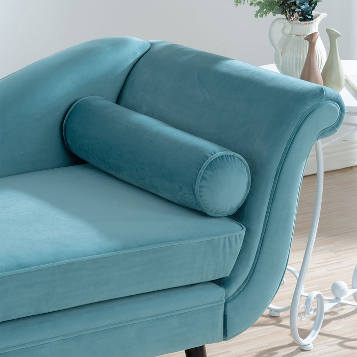 Chaise Lounge With Scroll Arms - Green