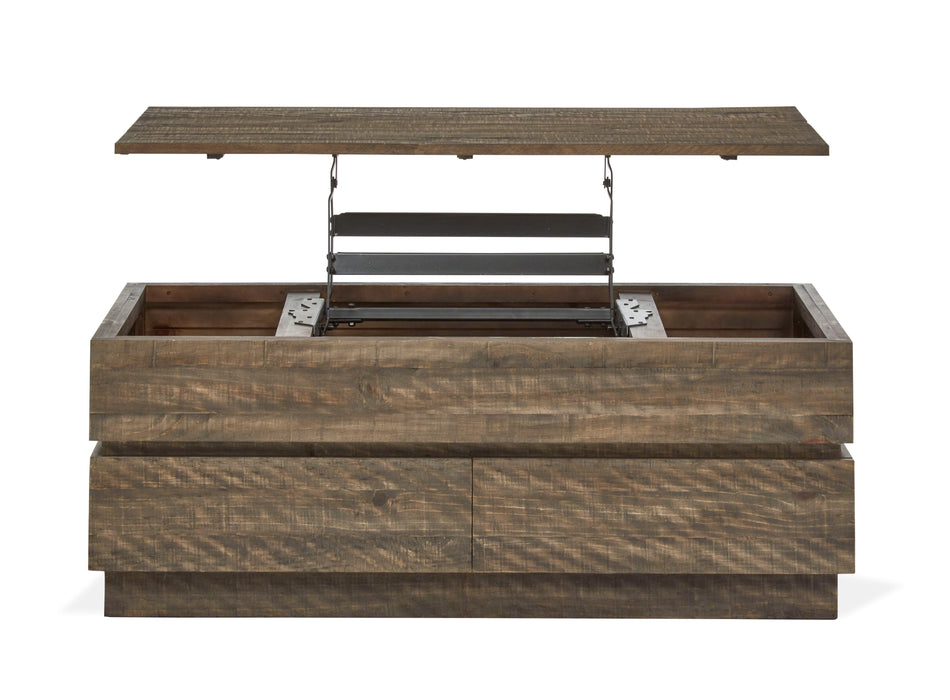Baisden - Lift Top Storage Cocktail Table With Casters - Tobacco