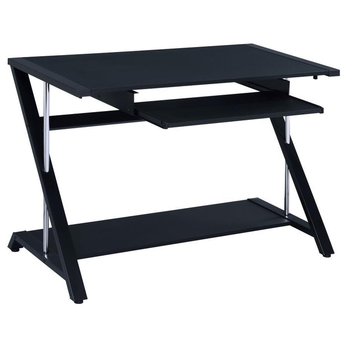Mallet - Computer Desk With Bottom Shelf - Black Unique Piece Furniture