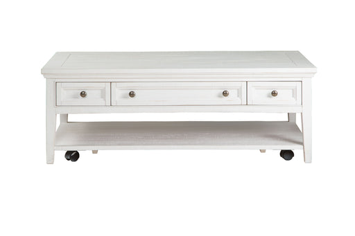 Heron Cove - Rectangular Cocktail Table With Casters - Chalk White Unique Piece Furniture