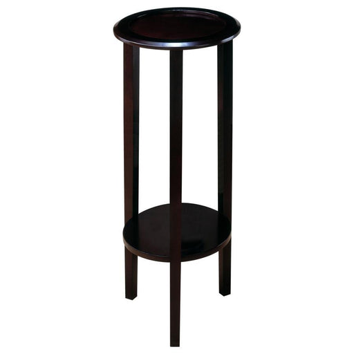 Kirk - Round Accent Table With Bottom Shelf - Espresso Unique Piece Furniture