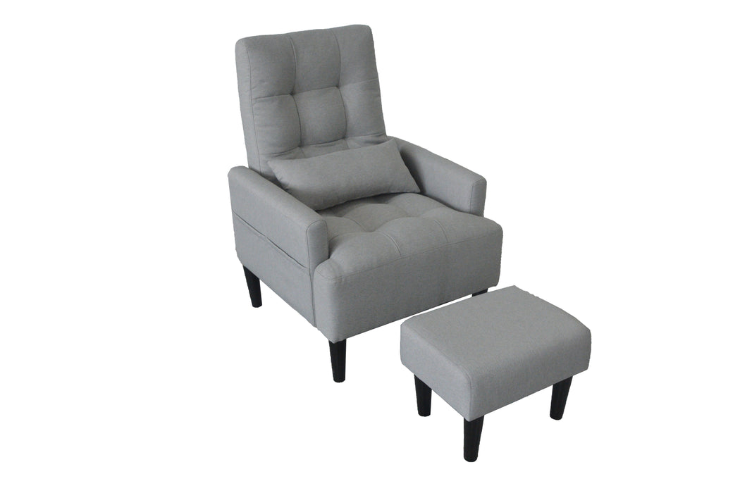 Redde Boo Modern Leisure Sofa Chair Design Gray Fabric Home Adjustable Cozy Soft Chair