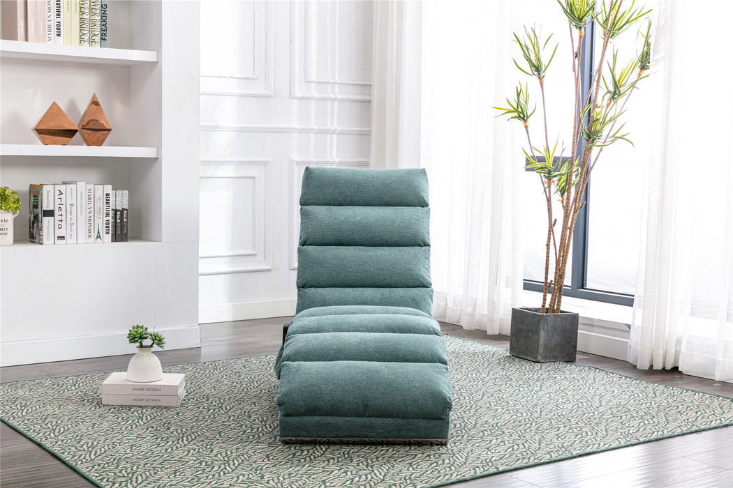 Coolmore Linen Chaise Lounge Indoor Chair, Modern Long Lounger For Office - Teal