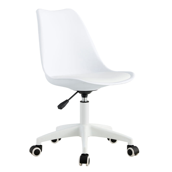 Adjustable Swivel Chair Computer Chair With Wheels - White