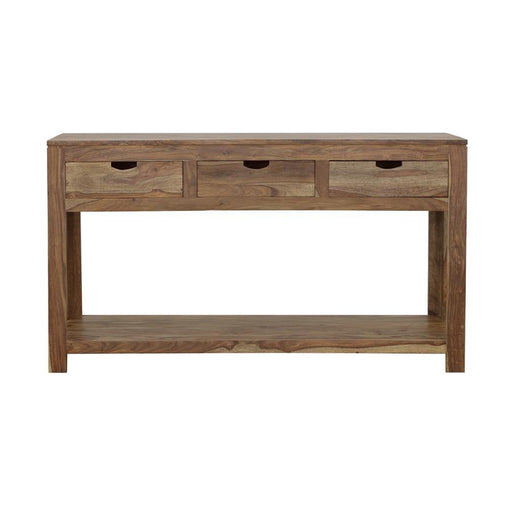 Esther - 3-Drawer Storage Console Table - Natural Sheesham Unique Piece Furniture