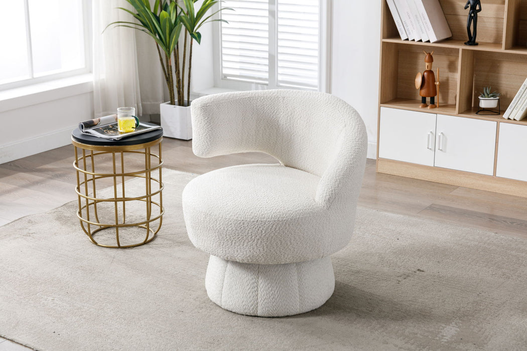360 Degree Swivel Cuddle Barrel Accent Chairs, Round Armchairs With Wide Upholstered, Fluffy Fabric Chair For Living Room, Bedroom, Office, Waiting Rooms