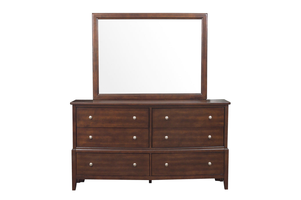 Transitional Style Bedroom Furniture 1 Piece Dresser Of 6 Drawers Dark Cherry Finish Wooden Furniture