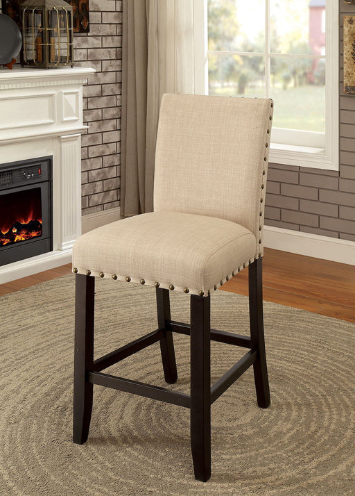Kaitlin - Counter Height Chair (Set of 2) - Light Walnut / Beige Unique Piece Furniture