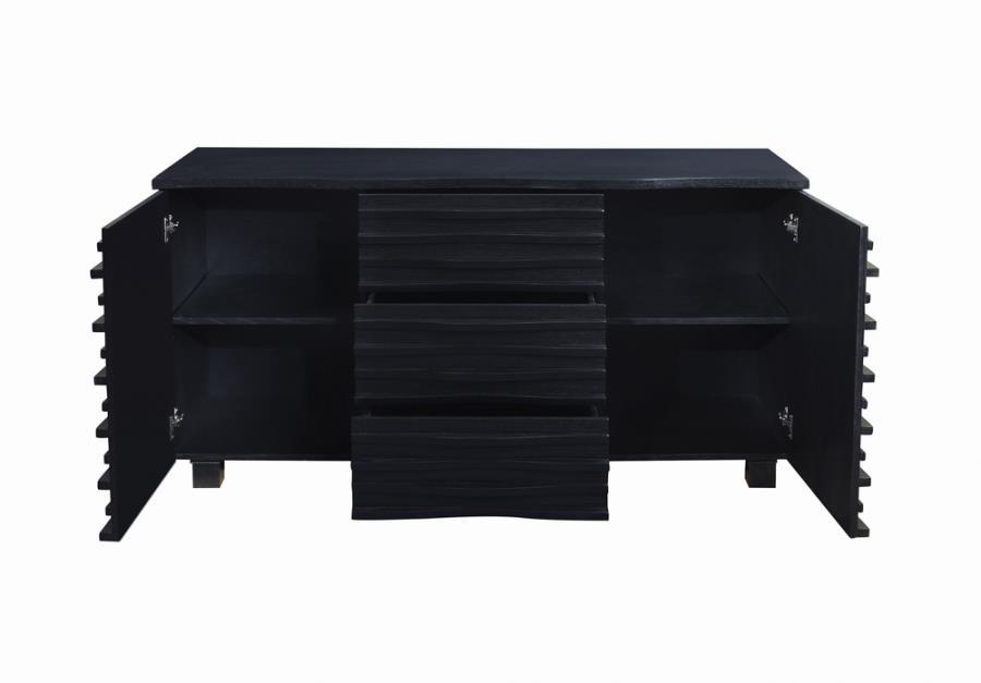 Stanton - 3-Drawer Rectangular Server - Black Unique Piece Furniture