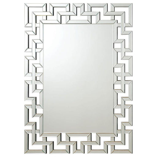 Forman - Interlocking Greek Frameless Wall Mirror - Silver Unique Piece Furniture