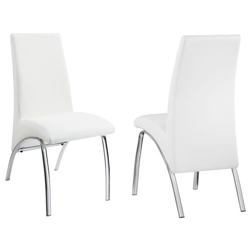 Bishop - Upholstered Side Chairs (Set of 2) - White And Chrome Unique Piece Furniture