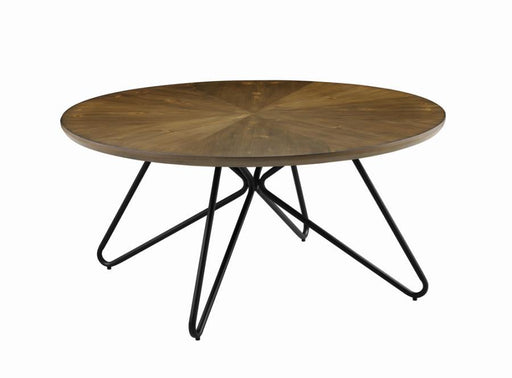 Brinnon - Round Coffee Table - Dark Brown And Black Unique Piece Furniture