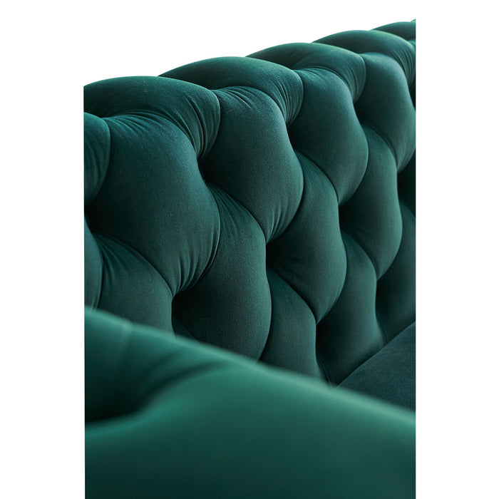 Modern Tufted Velvet Sofa For Living Room Green Color