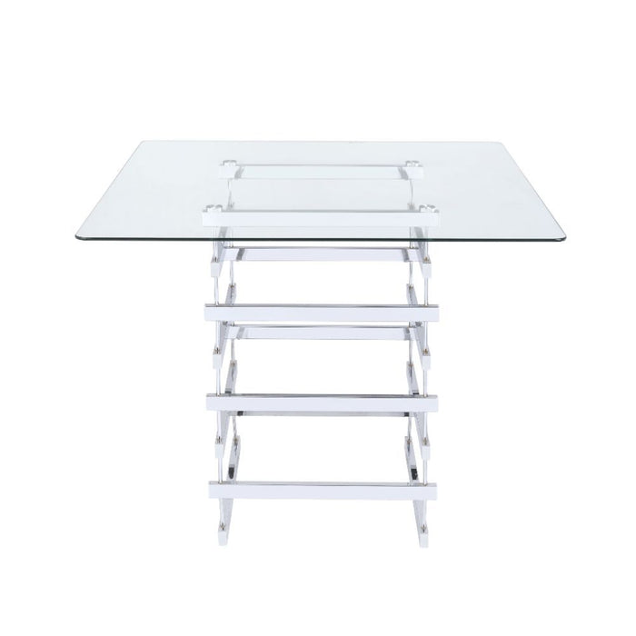 Nadie - Counter Height Table - Chrome & Clear Glass Unique Piece Furniture