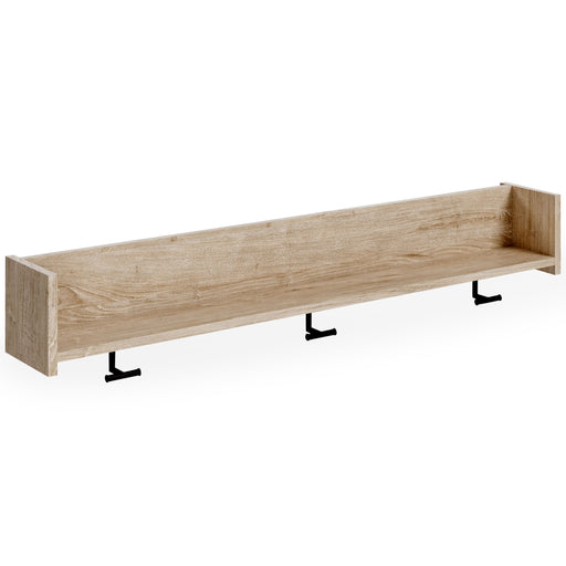 Oliah - Natural - Wall Mounted Coat Rack W/shelf Unique Piece Furniture