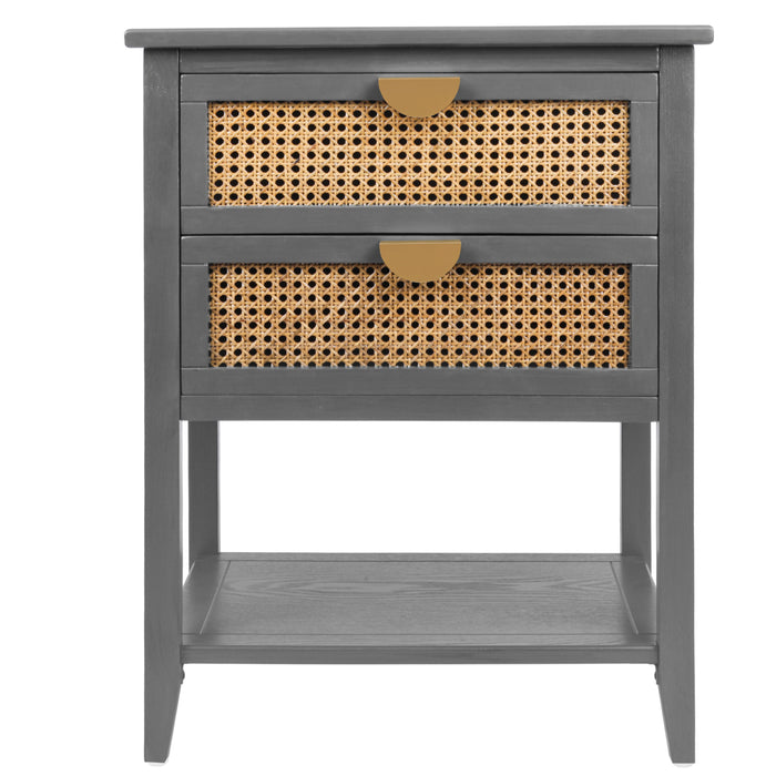 3 Drawer Side Table - Gray