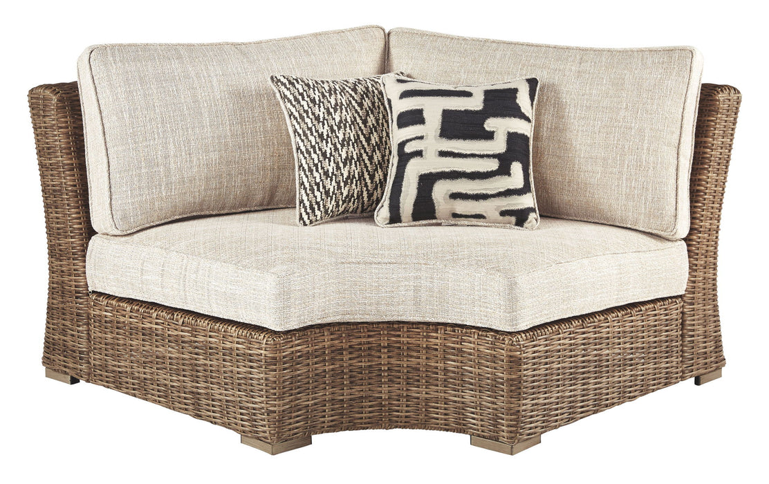 Beachcroft - Beige - Curved Corner Chair W/Cushion Unique Piece Furniture