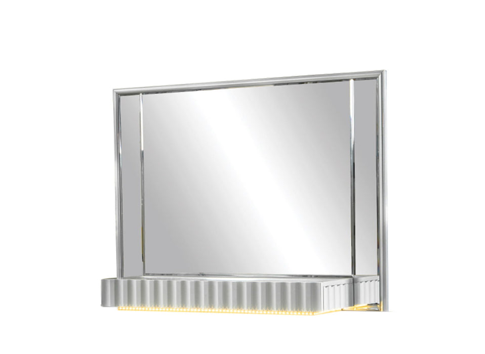 Da Vinci Modern Style Mirror Made With Wood In Gray