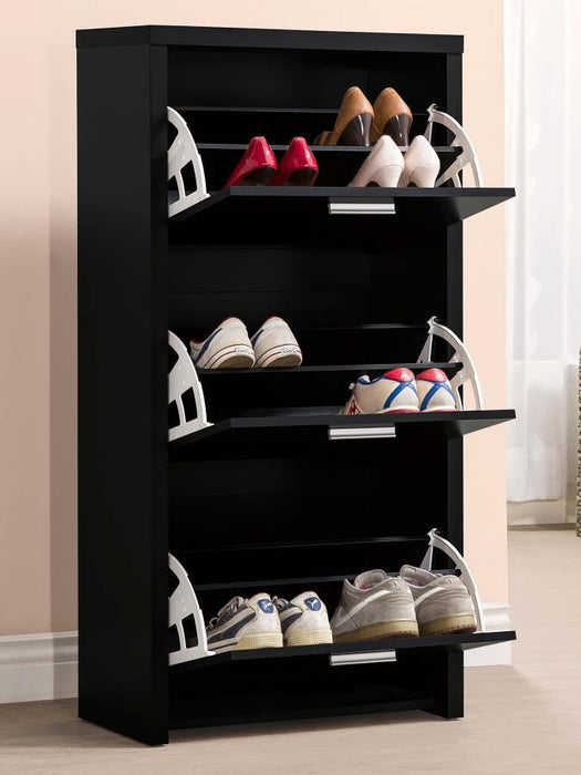 Vivian - 3-Drawer Shoe Cabinet - Black Unique Piece Furniture