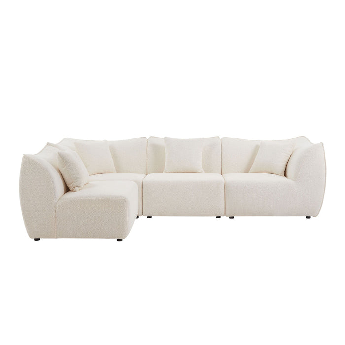Free Combination Sectional Sofa Upholstery Leisure Wide Deap Seat 4 Seaters Living Room, Apartment, Office - Beige