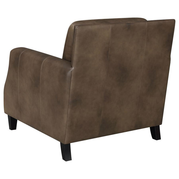 Leaton - Upholstered Recessed Arm Chair - Brown Sugar Unique Piece Furniture