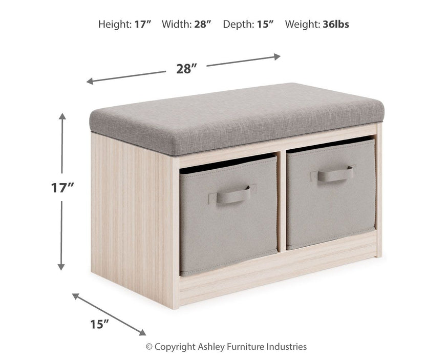 Blariden - Gray / Natural - Storage Bench