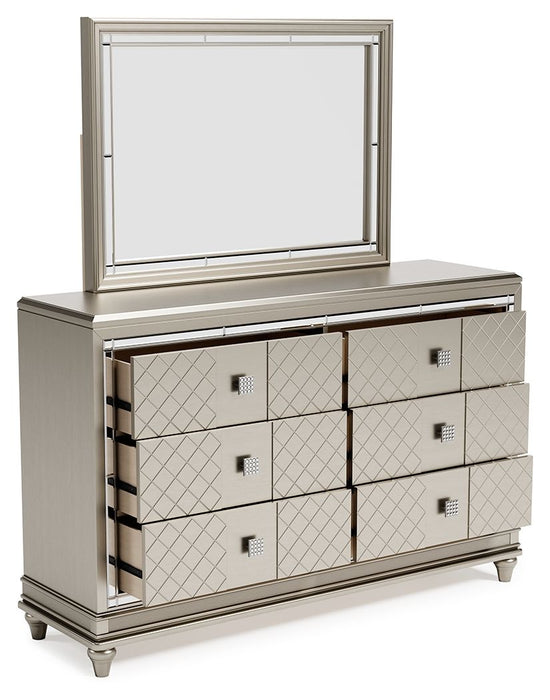 Chevanna - Pearl Silver - Dresser, Mirror Unique Piece Furniture