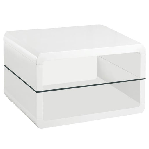 Elana - Square 2-Shelf End Table - Glossy White Unique Piece Furniture