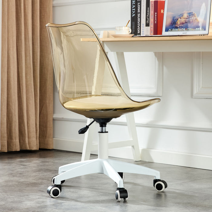 Adjustable Swivel Chair Computer Chair With Wheels - Brown
