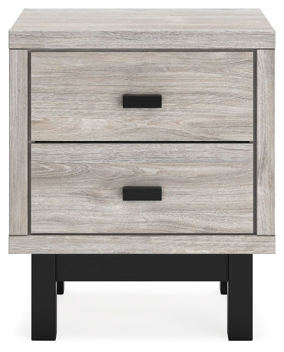 Vessalli - Two Drawer Nightstand - Black / Gray