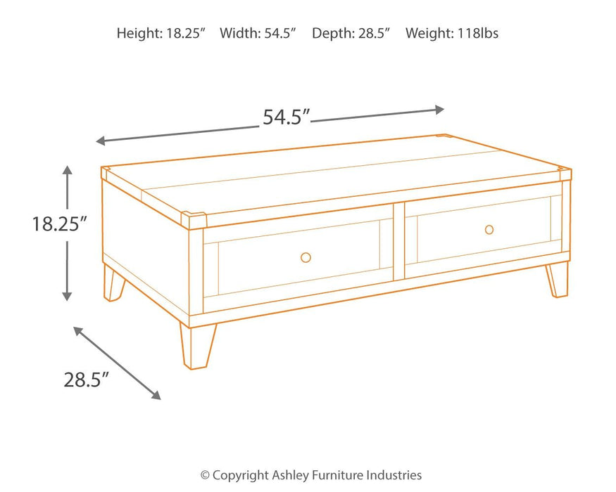 Todoe - Dark Gray - Lift Top Cocktail Table Unique Piece Furniture