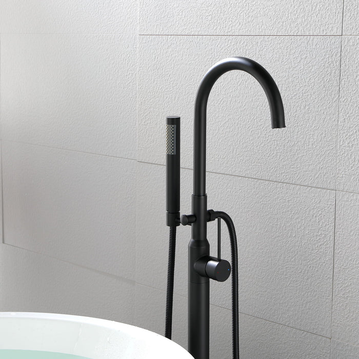 Single Handle Floor Mounted Clawfoot Tub Faucet - Matte Black