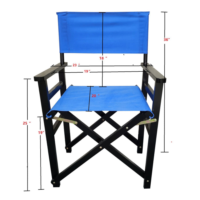 Folding Chair Wooden Director Chair Canvas Folding Chair Folding Chair (Set of 2) Populus & Canvas (Color : Blue)