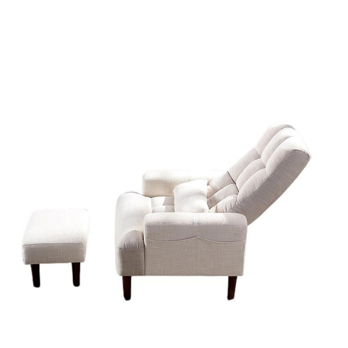 Redde Boo BrAnd New Modern Design Cream White Recliner Soft Cozy Sofa Chair With Ottoman