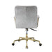 Damir - Office Chair - Vintage White Top Grain Leather & Chrome Unique Piece Furniture