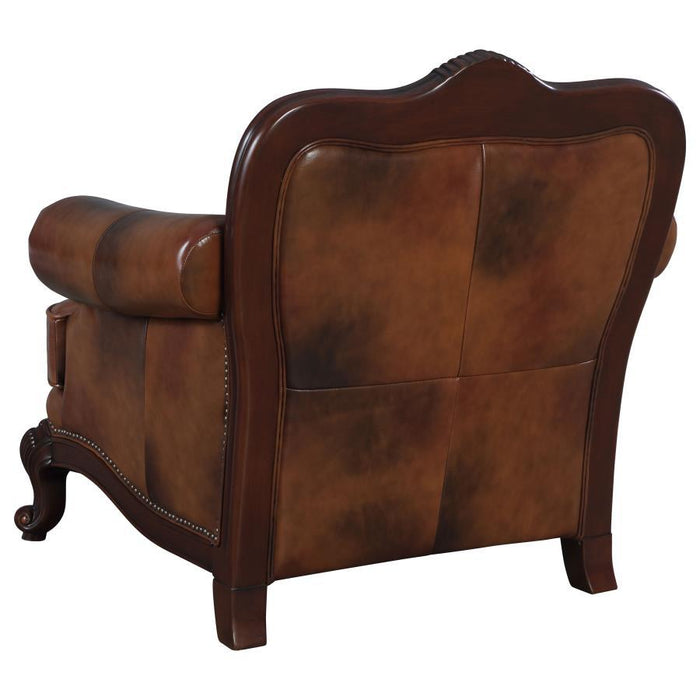 Victoria - Rolled Arm Chair - Tri-Tone And Brown Unique Piece Furniture
