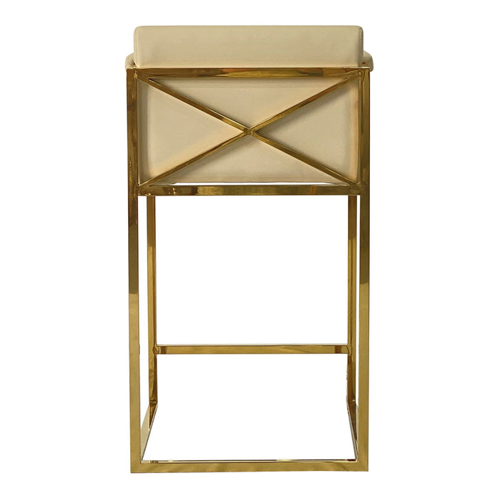 Beige And Gold Dining Chair Bar Stool For Kitchen