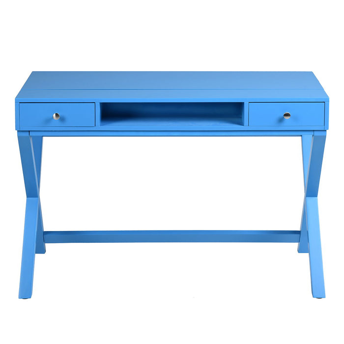 Lift Desk With 2 Drawer Storage, ComPuter Desk With Lift Table Top, Adjustable Height Table For Home Office, Living Room, Blue