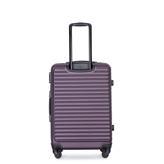 3 Piece Luggage Sets Lightweight Suitcase With Two Hooks, Spinner Wheels - Purple