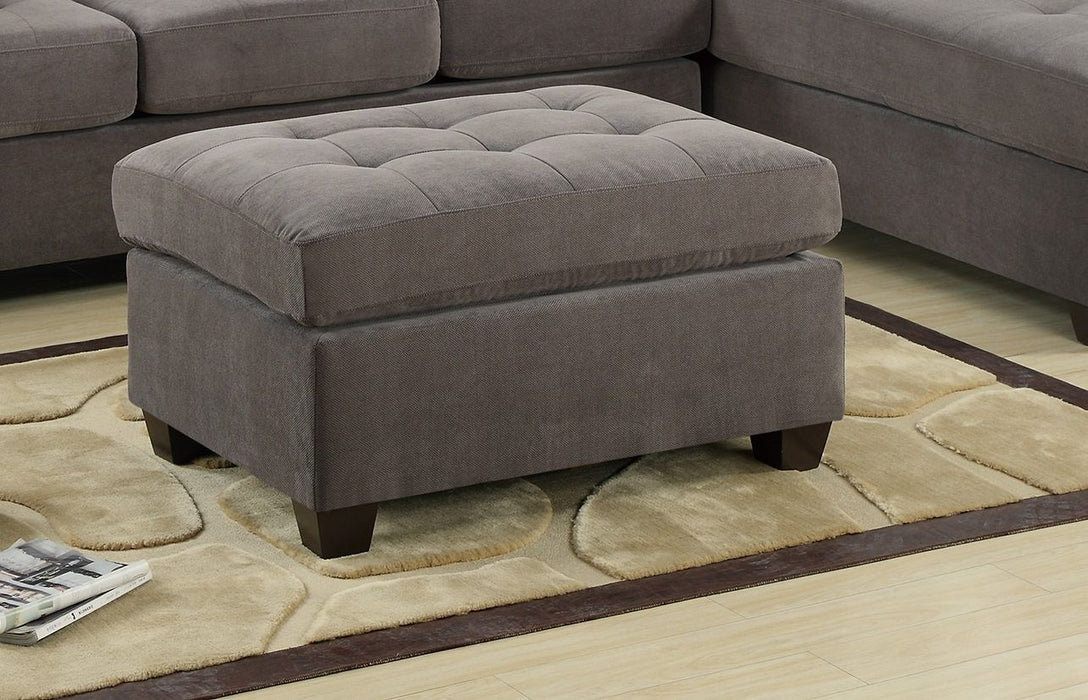 Cocktail Ottoman Waffle Suede Fabric Charcoal Color Tufted Seats Ottomans Hardwoods