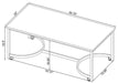 Leona - Coffee Table With Casters - White And Satin Nickel Unique Piece Furniture