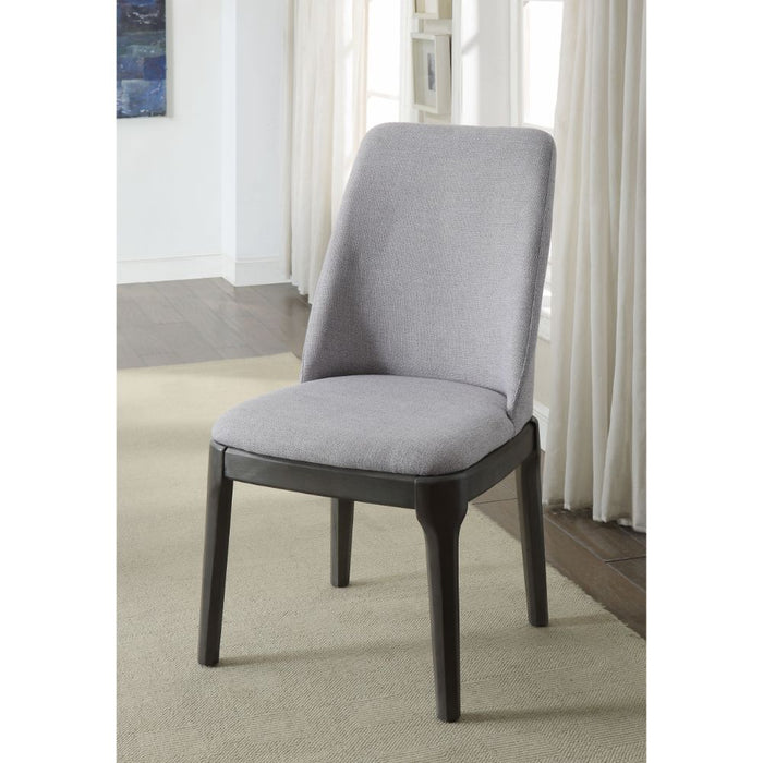Madan - Side Chair (Set of 2) - Light Gray Linen & Gray Oak Unique Piece Furniture