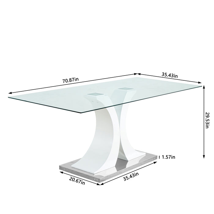 Modern Style Glass Table, Elegant Transparent Design, Durable Support Base, Solid, Selected Materials Made Of Furniture Display Fashion, Suitable For The Living Room (Set of 5)